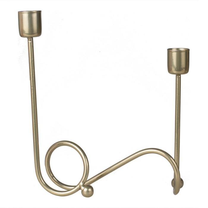 Candle Holders | Christmas Metal Gold Velvet Luxe Swirl Candle Holder Candle Holders Candle Holders