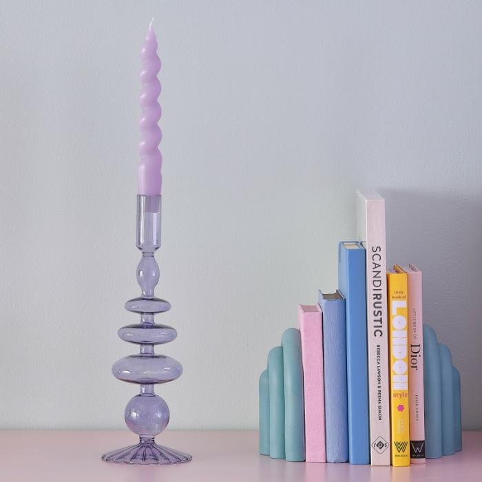 Candle Holders | Pastel Wave Lilac Candle Holder Candle Holders Candle Holders