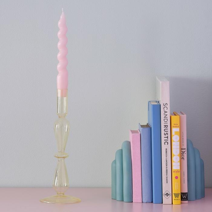 Candle Holders | Pastel Wave Yellow Candle Holder Candle Holders Candle Holders