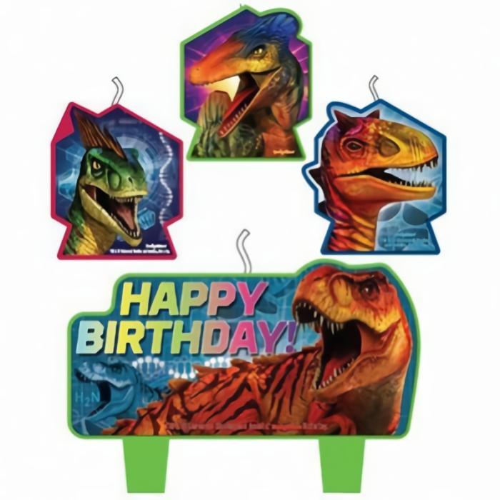 Candles | Jurassic World Happy Birthday Mini Moulded Candles 4 Pk Cake & Baking Access Candles