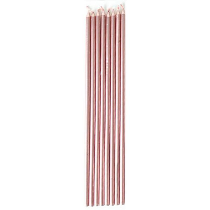 Candles | Rose Gold Taper Candles 10 Pk Cake & Baking Access Candles