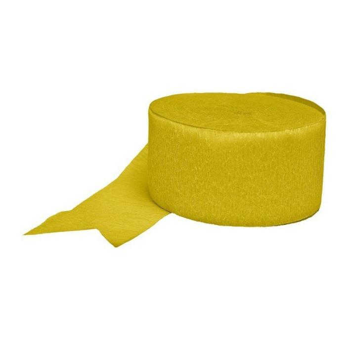 Crepe Streamers | Buttercup Yellow Crepe Streamer 24M Ceiling & Wall Deco Buttercup Yellow