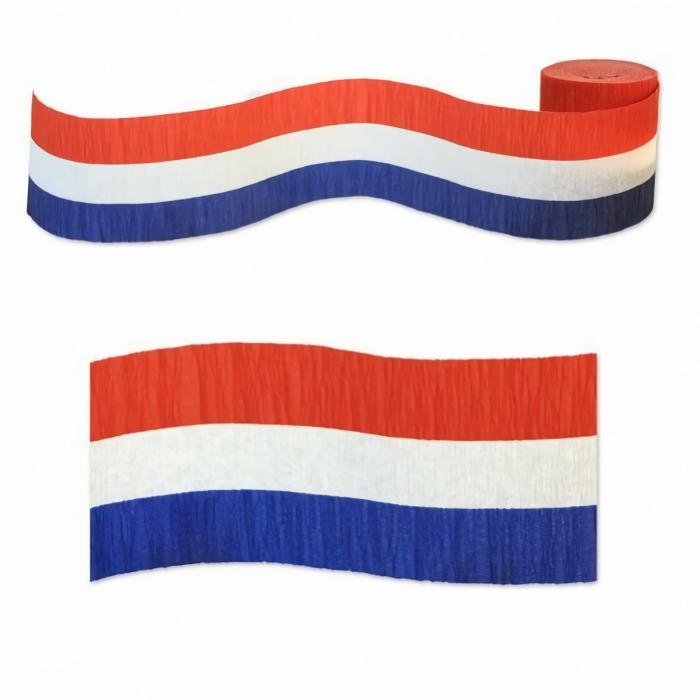 Crepe Streamers | Red, White & Blue Crepe Streamer 6Cm X 9M Ceiling & Wall Deco Crepe Streamers