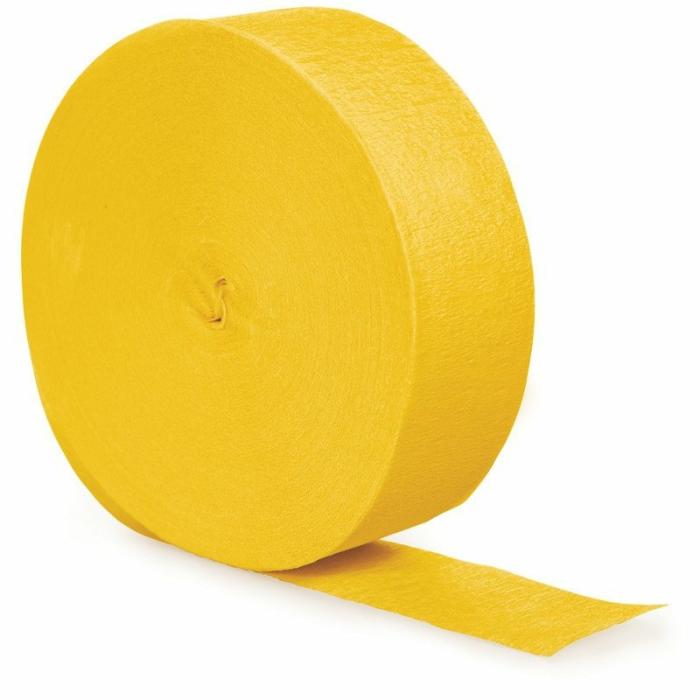 Crepe Streamers | School Bus Yellow Crepe Streamer 24.68M Ceiling & Wall Deco Crepe Streamers