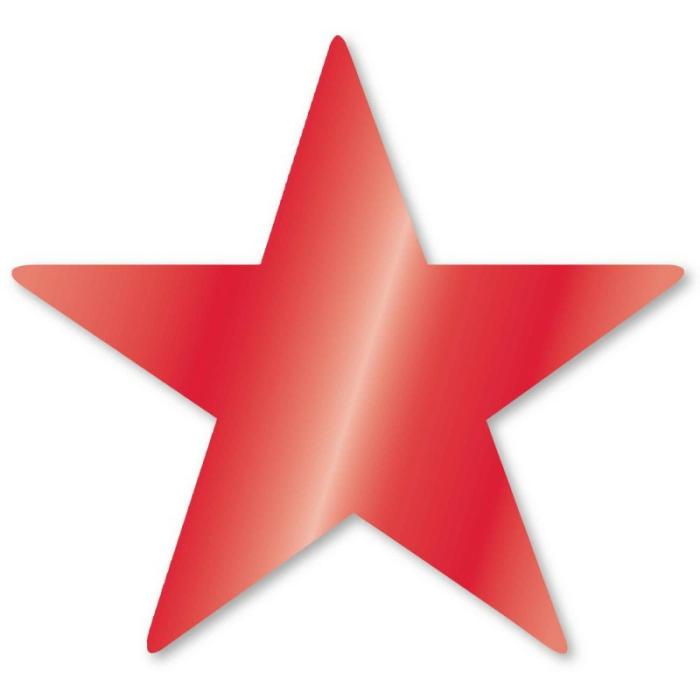 Cutouts | Apple Red Foil Star Cutouts 5 Pk Cutouts Apple Red