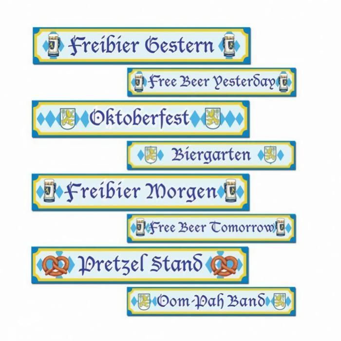 Cutouts | Oktoberfest Sign Cutouts 10Cm X 61Cm 4 Pk Cutouts Cutouts