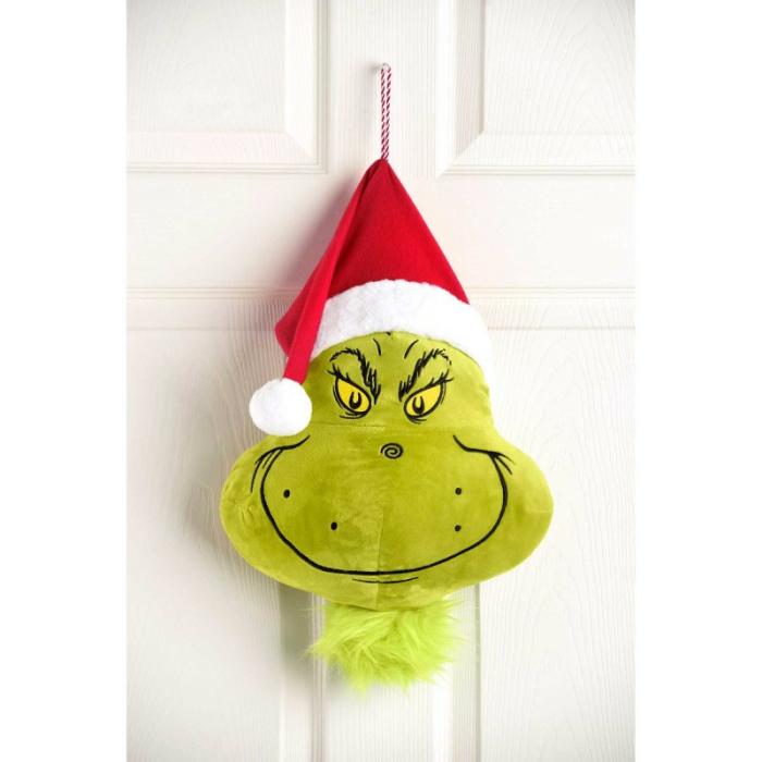 Door Decorations | Dr Seuss The Grinch Head Plush Door Decoration 40Cm Ceiling & Wall Deco Door Decorations