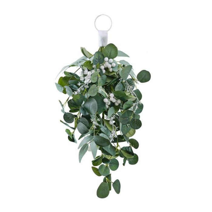 Door Decorations | Eucalyptus & White Berries White Christmas Swag Door Decoration Ceiling & Wall Deco Door Decorations