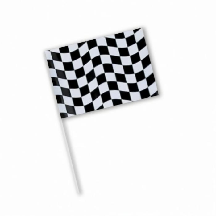 Flags | Black & White Check Plastic Flag 15Cm X 24Cm Decorations Black & White