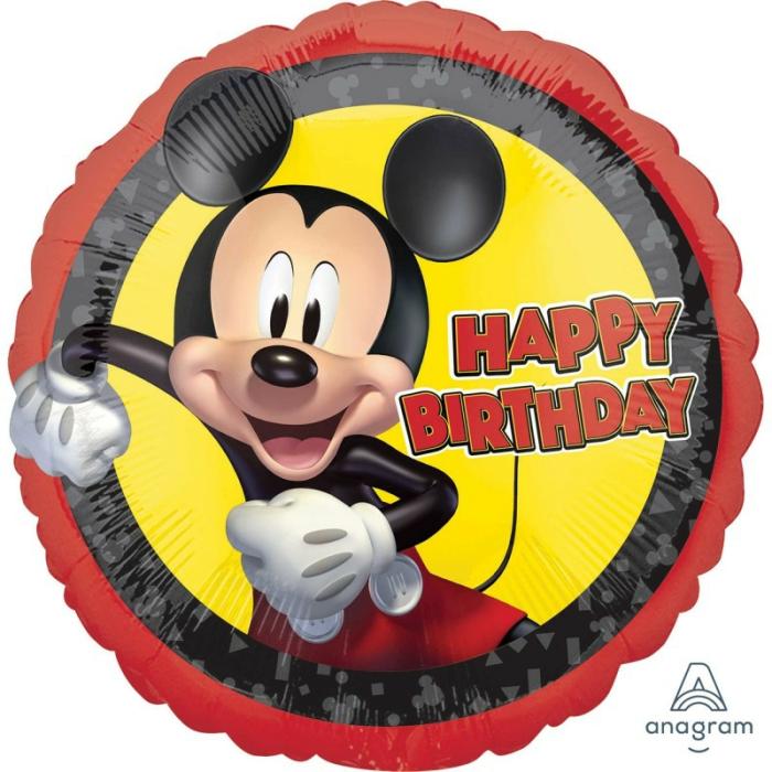 Foil Balloons | Round Mickey Mouse Forever Standard Hx Happy Birthday Foil Balloon 45Cm Balloon Foil Balloons