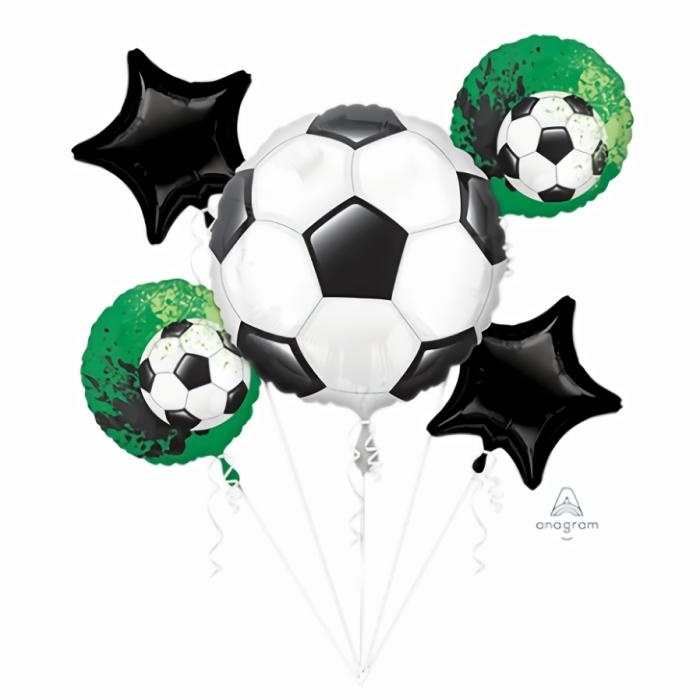 Foil Balloons | Soccer Goal Getter Bouquet Foil Balloons 5 Pk Balloon Foil Balloons