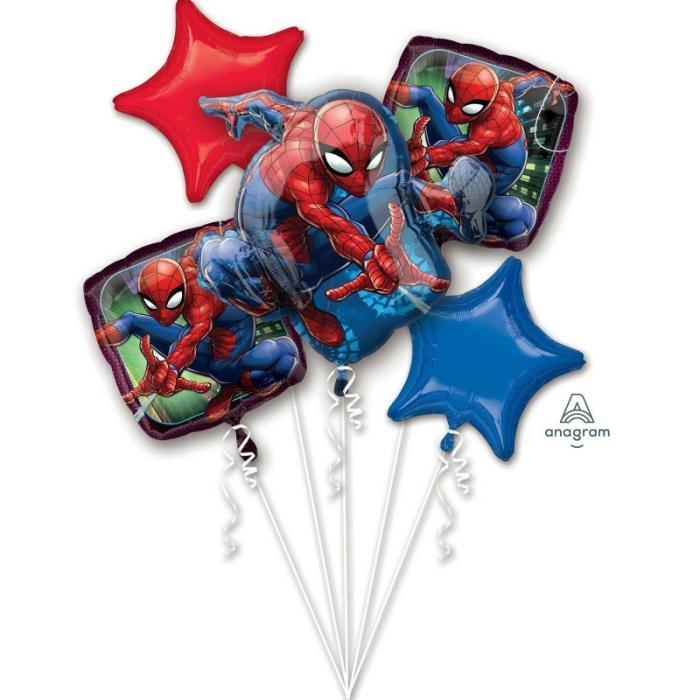 Foil Balloons | Spider-Man Bouquet Foil Balloons Pack Of 5 Balloon Foil Balloons