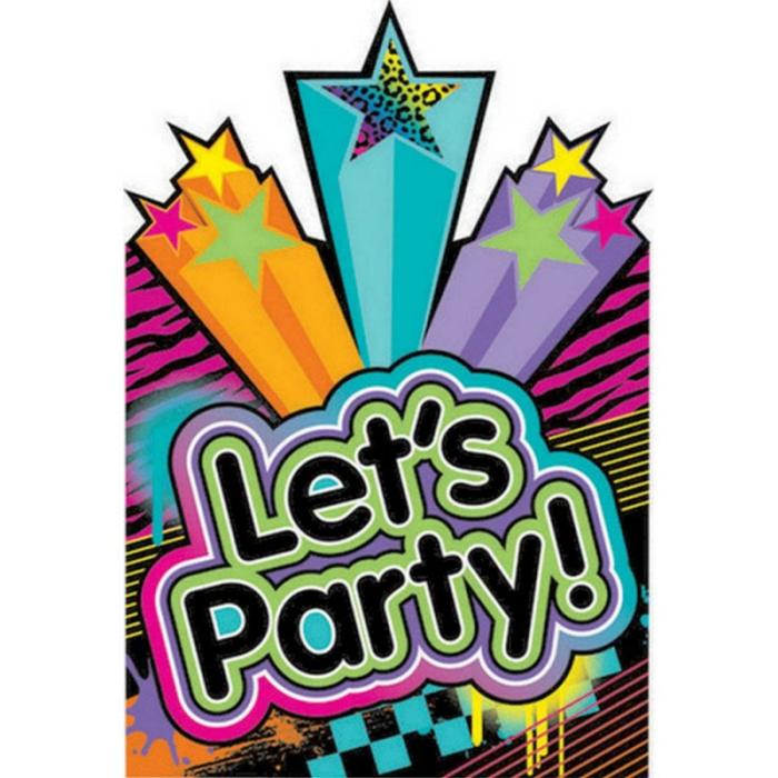 Invitations | Totally 80’s Let’s Party! Postcard Invitations 8 Pk Cards Invitations