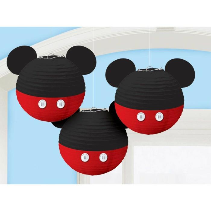 Lanterns | Mickey Mouse Forever With Ears Lanterns 24Cm Pack Of 3 Ceiling & Wall Deco Lanterns