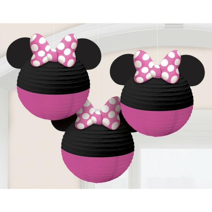 Lanterns | Minnie Mouse Forever Paper Lanterns 24Cm Pack Of 3 Ceiling & Wall Deco Lanterns