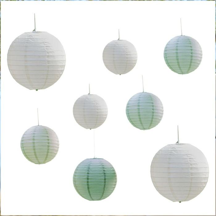 Lanterns | Sage & White Sage Wedding Lanterns 30Cm 8 Pk Ceiling & Wall Deco Lanterns