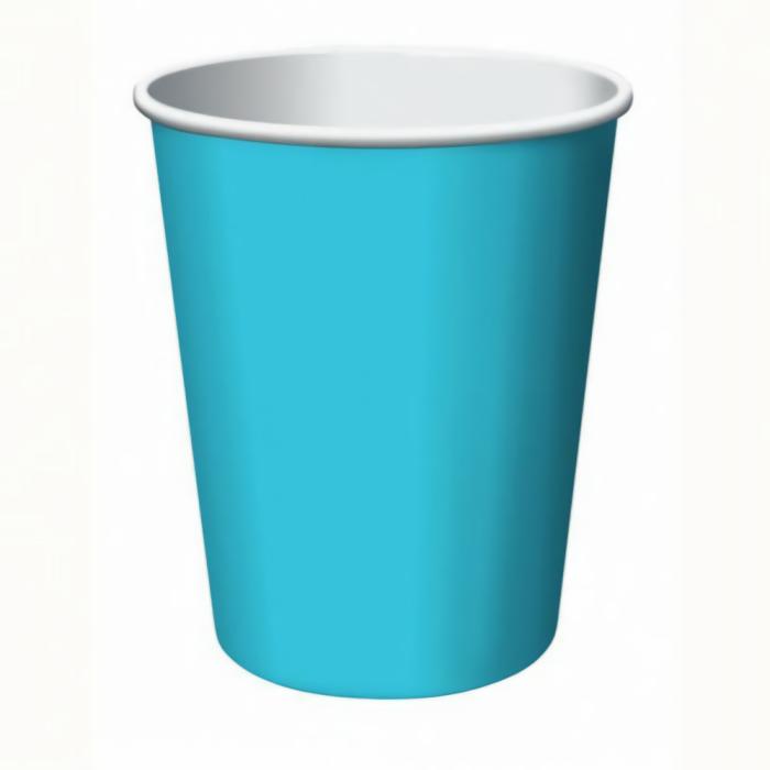 Paper Cups | Bermuda Blue Paper Cups 266Ml 24 Pk Cups Glasses Drink Acc Bermuda Blue