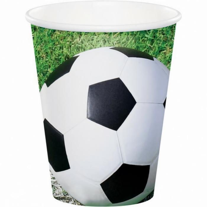 Paper Cups | Soccer Fanatic Paper Cups 266Ml Pack Of 8 Cups Glasses Drink Acc Paper Cups