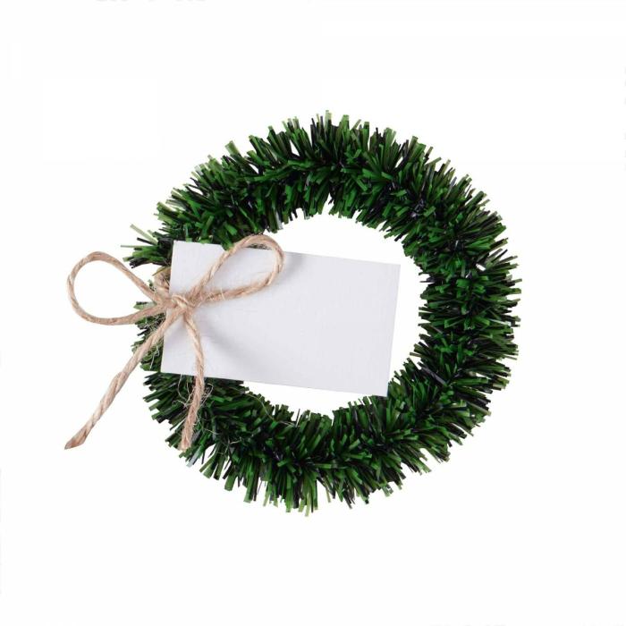 Place Cards | Christmas Wreath Rustic Christmas Place Cards 8.5Cm 4 Pk Cards Place Cards