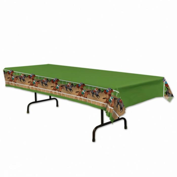 Plastic Table Covers | Horse Racing Plastic Table Cover 137Cm X 274Cm Plastic Table Covers Plastic Table Covers