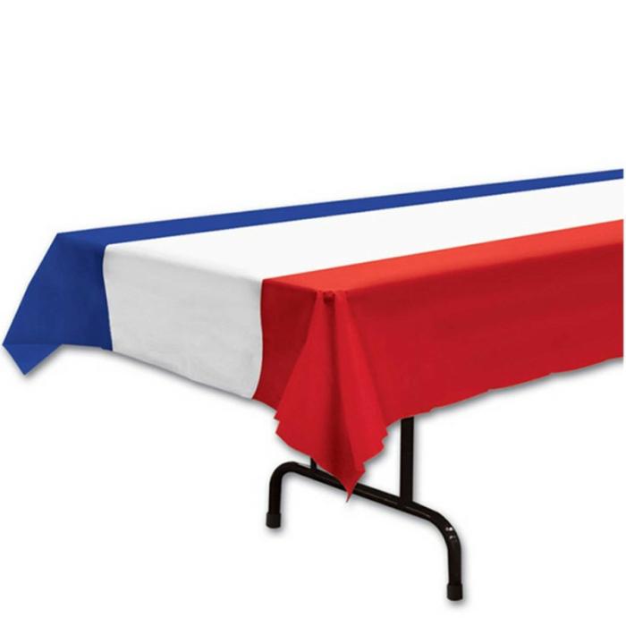 Plastic Table Covers | Red, White & Blue Plastic Table Cover 137Cm X 274Cm Plastic Table Covers Plastic Table Covers