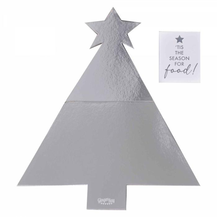 Platters | Christmas Silver Glitter Grazing Board Platter 57Cm X 40Cm Platters Platters