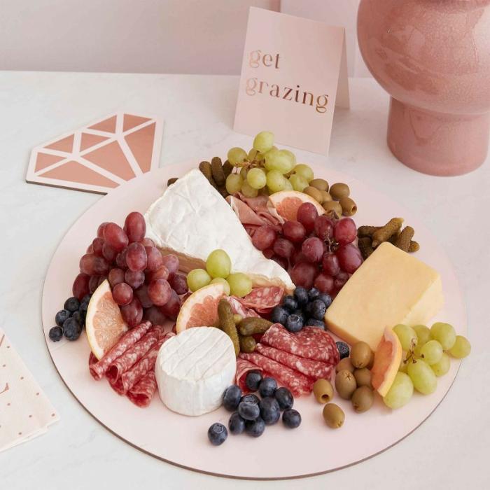 Platters | Rose Gold Blush Hen Grazing Board Ring Platter Platters Platters