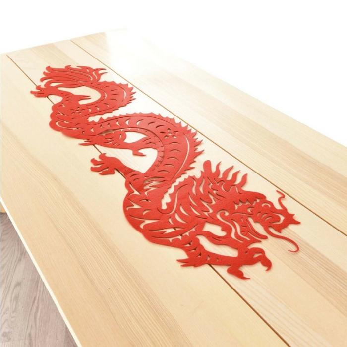 Table Runners | Chinese New Year Dragon Felt Table Runner 37Cm X 1.29M Table Runners Table Runners