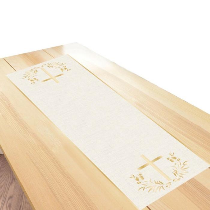 Table Runners | First Communion Botanical Celebration Fabric Table Runner 46Cm X 1.2M Table Runners Table Runners