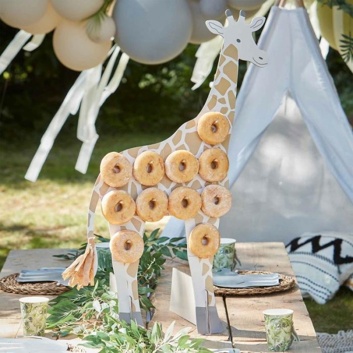 Treat Stands | Giraffe Wild Jungle Donut Treat Stand 85Cm H X 56Cm Cake & Baking Access Treat Stands