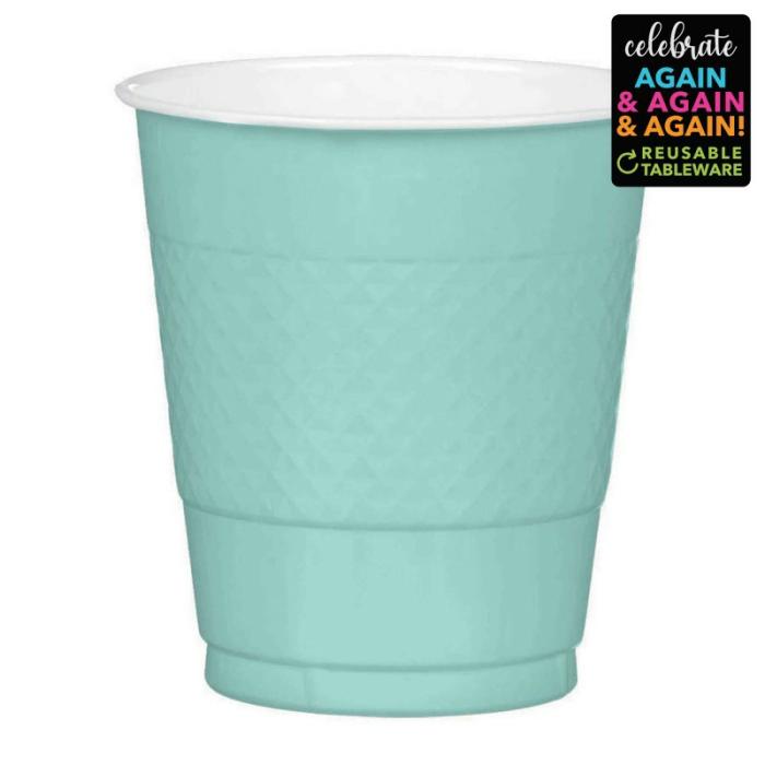 Plastic Cups | Robin’s Egg Blue Reusable Plastic Cups 355Ml 20 Pk Cups Glasses Drink Acc Plastic Cups