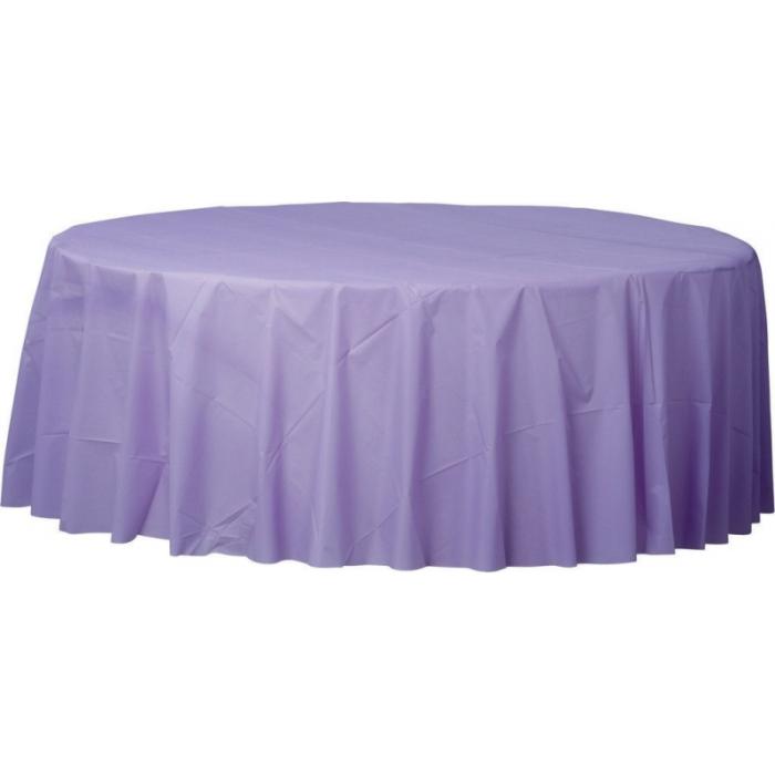 Plastic Table Covers | Round Lavender Plastic Table Cover 2.1M Plastic Table Covers Lavender