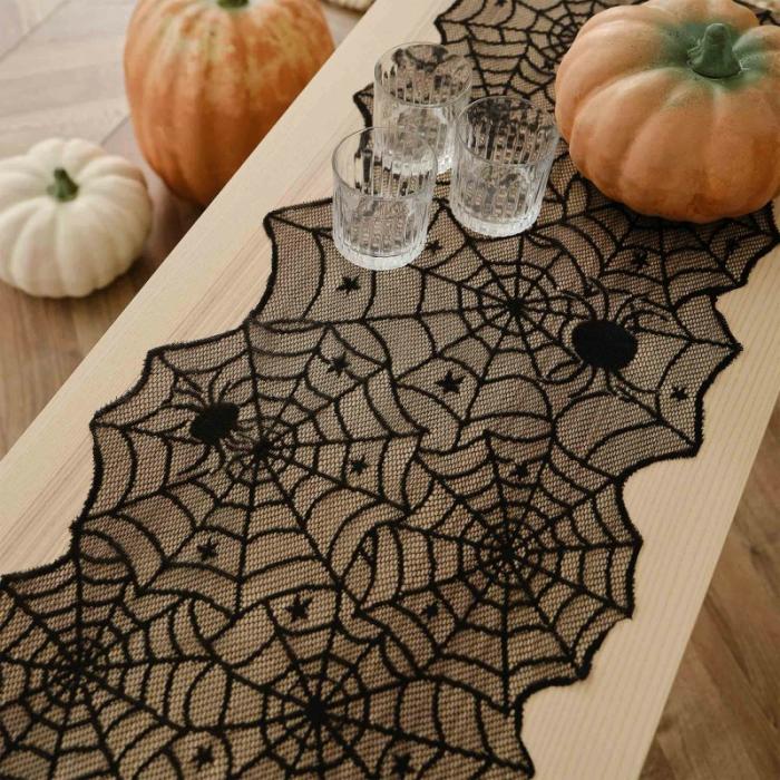 Table Runners | Halloween Spider Web Haunted Harvest Table Runner Table Runners Table Runners